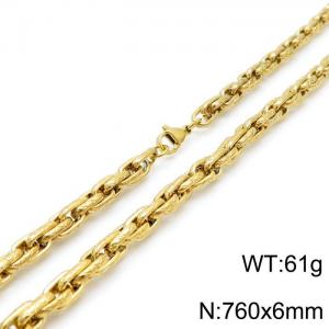 SS Gold-Plating Necklace - KN118936-Z