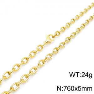 SS Gold-Plating Necklace - KN118995-Z