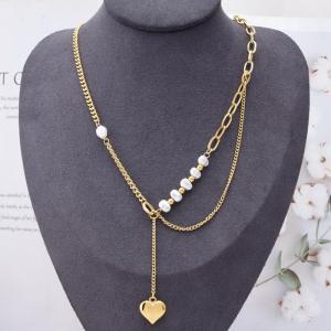 SS Gold-Plating Necklace - KN119443-WGJL