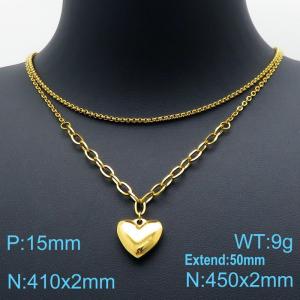 SS Gold-Plating Necklace - KN119531-Z