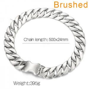 Matte thick necklace bone dog chain casting Cryptocurrency Cuban Chain Thick Necklace - KN1196453-KJX