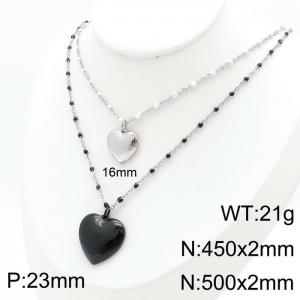 Stainless Steel Black-plating Necklace - KN1196534-Z