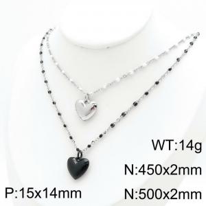 Stainless Steel Black-plating Necklace - KN1196542-Z