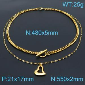 SS Gold-Plating Necklace - KN1196546-Z