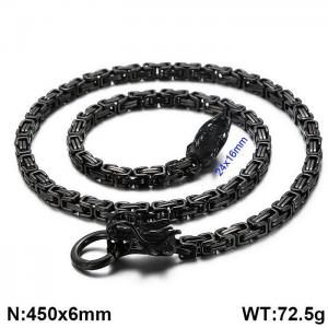 Stainless Steel Black-plating Necklace - KN1196744-Z