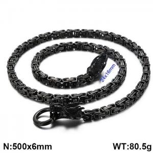 Stainless Steel Black-plating Necklace - KN1196745-Z