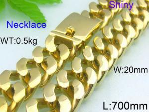 SS Gold-Plating Necklace - KN12109-D