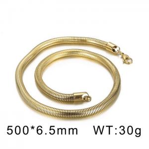 Golden Round Snake Bone Chain - KN13220-ZC