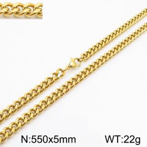 SS Gold-Plating Necklace - KN13706-Z