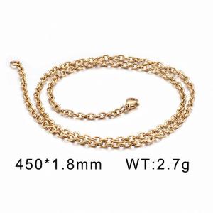 Cross Chain O-shaped Chain Men's and Women's Necklace Thin Chain Small Gold-plating Chain - KN14989-Z