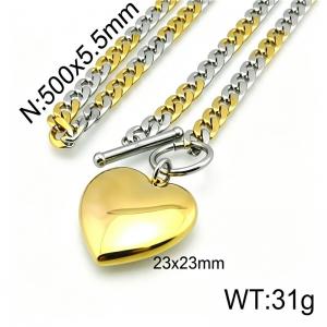 SS Gold-Plating Necklace - KN16722-Z