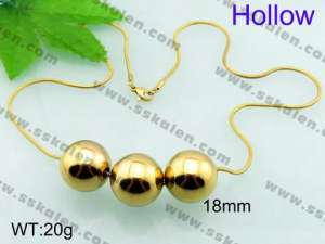 SS Gold-Plating Necklace - KN17485-Z