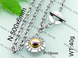 SS Gold-Plating Necklace - KN17489-Z
