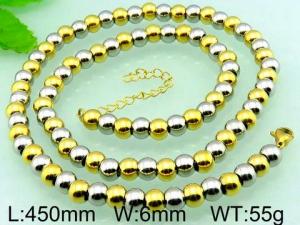 SS Gold-Plating Necklace - KN18190-Z