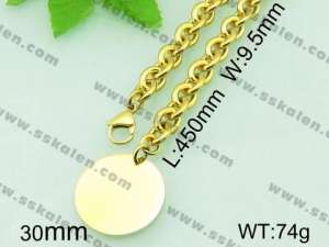  SS Gold-Plating Necklace  - KN18519-Z