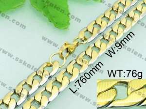 SS Gold-Plating Necklace  - KN18614-Z