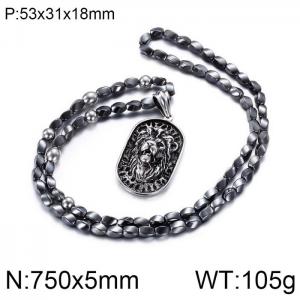 Stainless Steel Necklace  - KN18806-BD