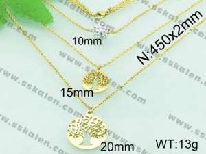 SS Gold-Plating Necklace - KN19176-Z