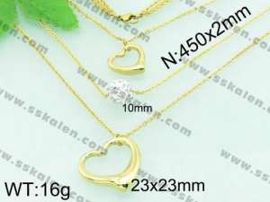 SS Gold-Plating Necklace - KN19178-Z