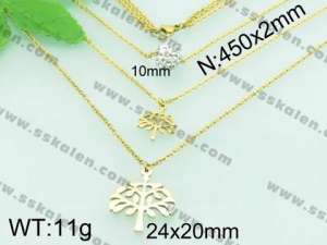 SS Gold-Plating Necklace - KN19181-Z