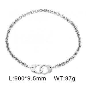 Splicing handcuffs O-chain set neutral stainless steel necklace - KN19200-Z