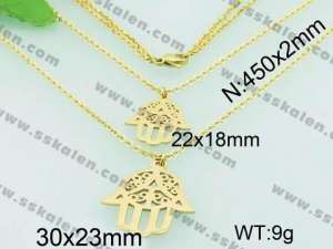 SS Gold-Plating Necklace - KN19256-Z