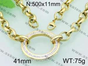 SS Gold-Plating Necklace - KN19332-Z