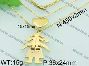 SS Gold-Plating Necklace - KN19548-Z