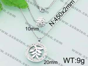 Stainless Steel Stone & Crystal Necklace - KN19604-Z