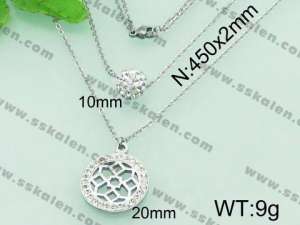 Stainless Steel Stone & Crystal Necklace - KN19605-Z
