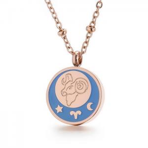 SS Rose Gold-Plating Necklace - KN196861-K