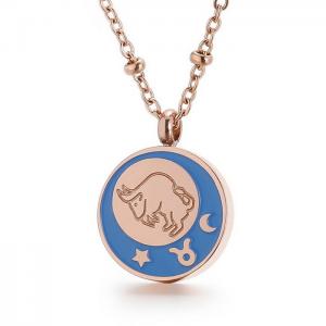 SS Rose Gold-Plating Necklace - KN196862-K