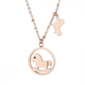 SS Rose Gold-Plating Necklace - KN196873-K