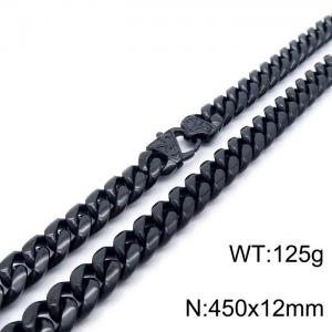 Stainless Steel Black-plating Necklace - KN196959-Z