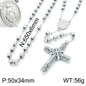 Stainless Steel Rosary Necklace - KN197006-Z