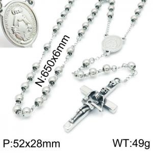 Stainless Steel Rosary Necklace - KN197008-Z