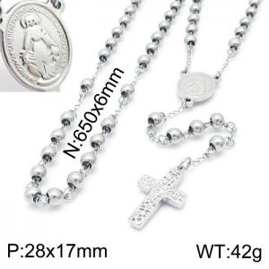 Stainless Steel Rosary Necklace - KN197011-Z