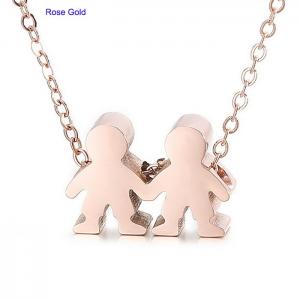 SS Rose Gold Necklace - KN197040-K