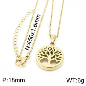 SS Gold-Plating Necklace - KN197116-TJG