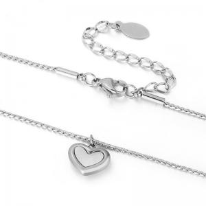 Sweet Heart Heart New Tide White Beimu Peach Heart Love Stainless Steel Snake Bone Chain Necklace - KN197168-KLX