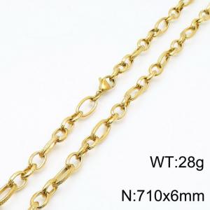 SS Gold-Plating Necklace - KN197228-Z