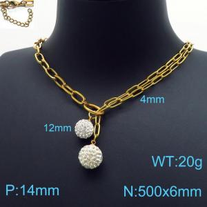 Stainless Steel Stone Necklace - KN197334-Z
