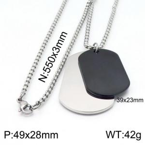 Stainless Steel Black-plating Necklace - KN197588-Z