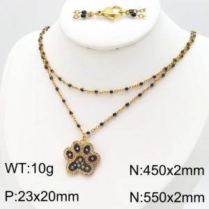 SS Gold-Plating Necklace - KN197605-Z
