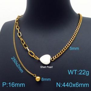 SS Gold-Plating Necklace - KN197614-Z