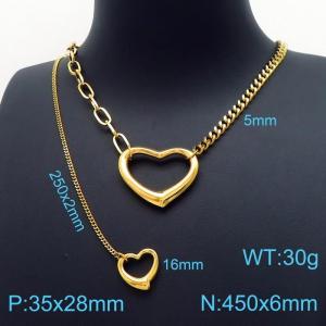 SS Gold-Plating Necklace - KN197616-Z