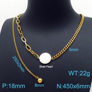 SS Gold-Plating Necklace - KN197617-Z