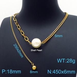 SS Gold-Plating Necklace - KN197620-Z