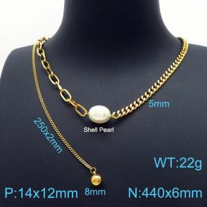 SS Gold-Plating Necklace - KN197622-Z