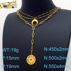 SS Gold-Plating Necklace - KN197626-Z